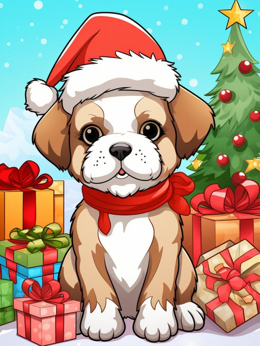 Christmas Dog | Diamond Painting