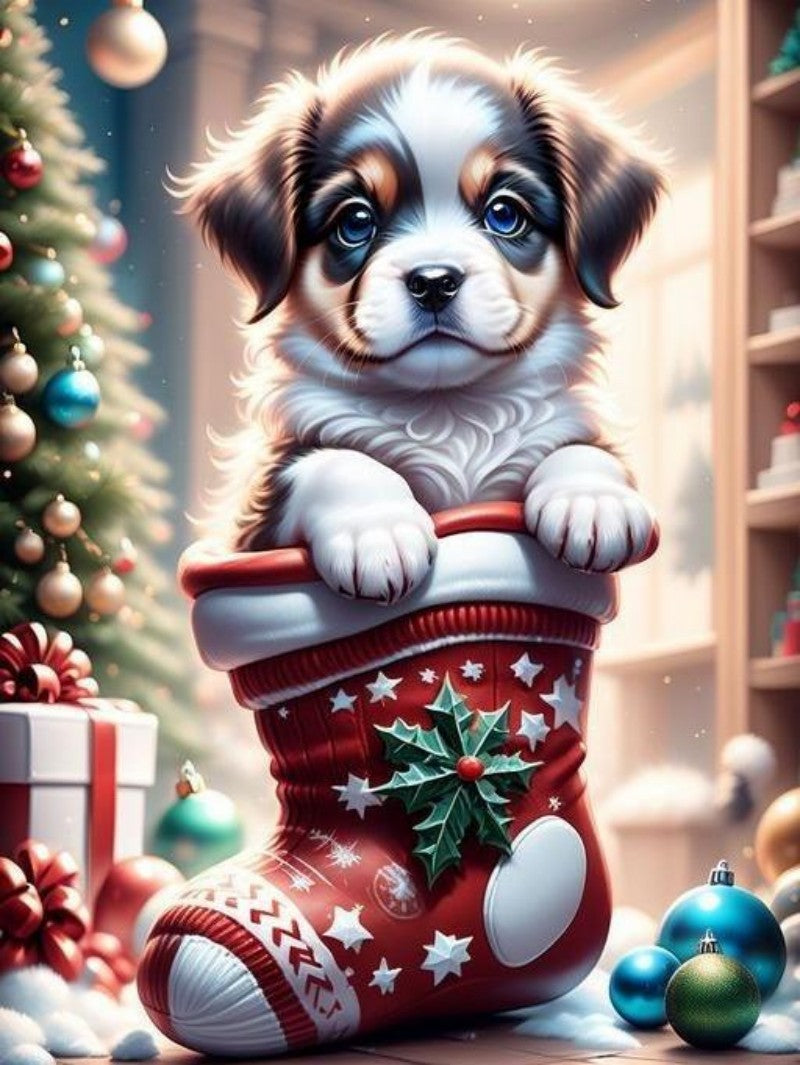 Christmas Dog | Diamond Painting