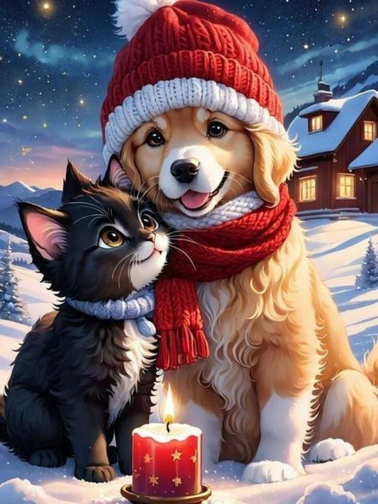 Christmas Dog | Diamond Painting