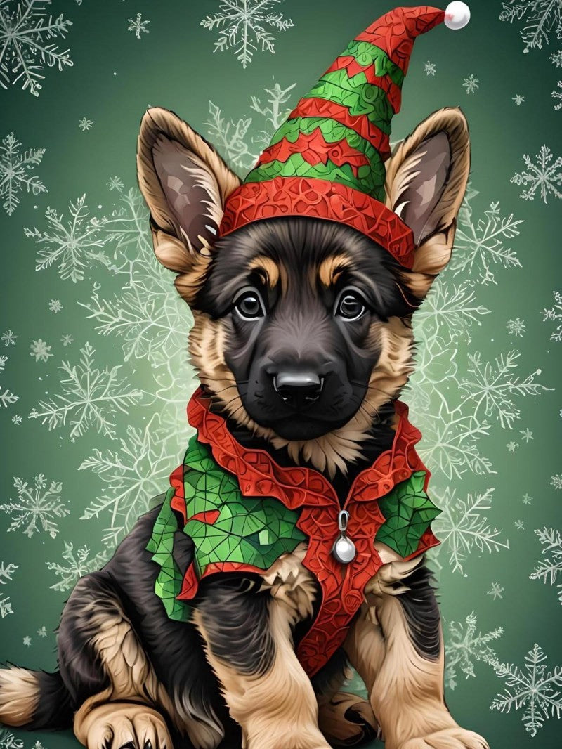 Christmas Dog | Diamond Painting