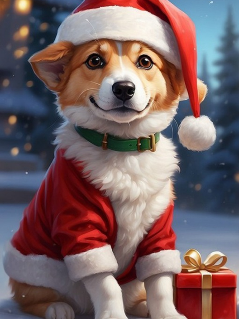 Christmas Dog | Diamond Painting