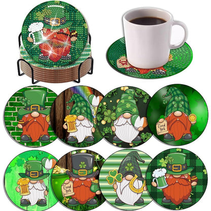 Diy 8pcs/set  Diamond Painting Coasters with Holder