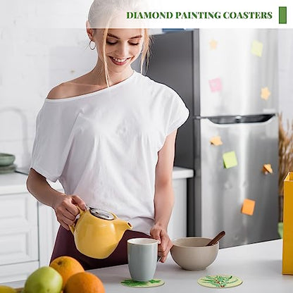 Diy 8pcs/set  Diamond Painting Coasters with Holder