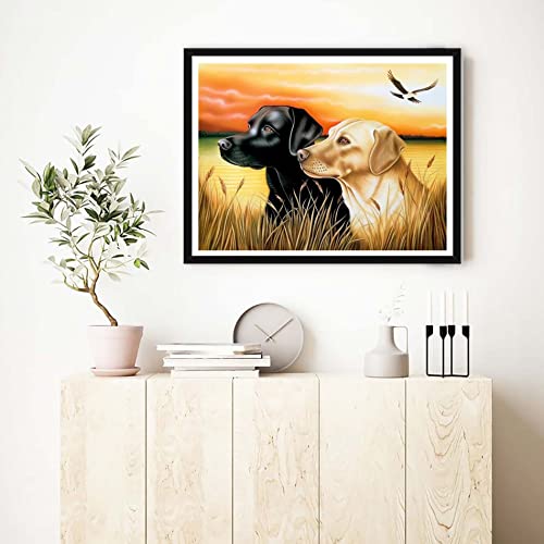 Black Yellow Labrador Dog | Diamond Painting