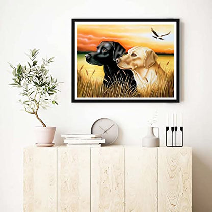 Black Yellow Labrador Dog | Diamond Painting