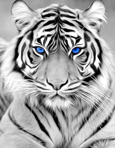 White Tiger Blue Eyes | Diamond Painting