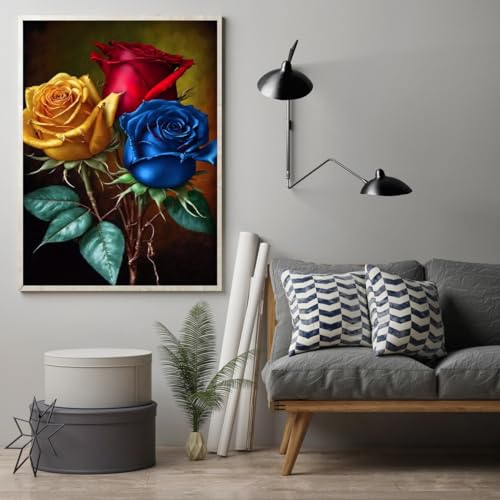 Red Blue Yellow Roses | Diamond Painting