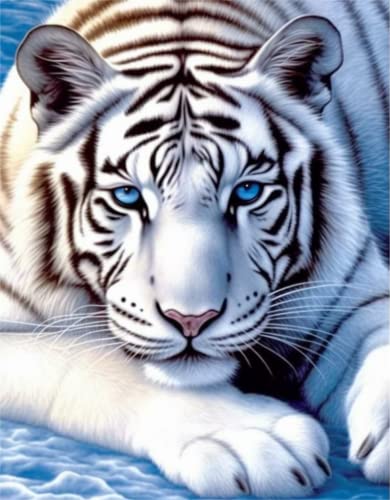 White Tiger Blue Eyes | Diamond Painting