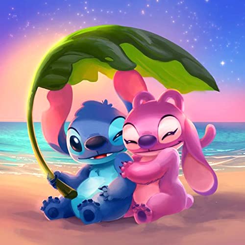 Stitch Sitting On The Beach | Diamond Painting