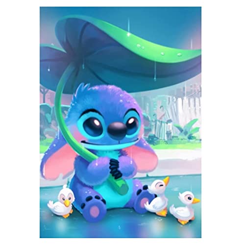 Stitch Is Holding The Leaf | Diamond Painting