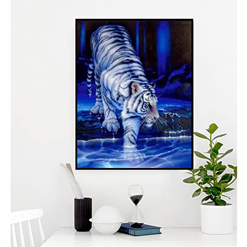 White Tiger Blue Eyes | Diamond Painting