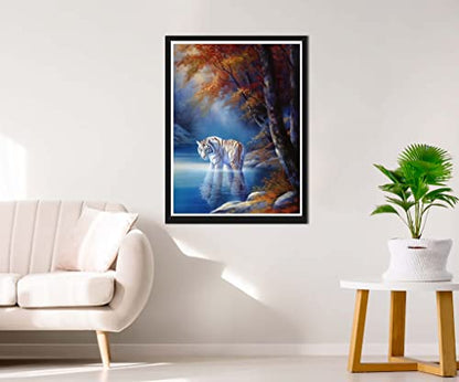 White Tiger in Autumn | Diamond Painting