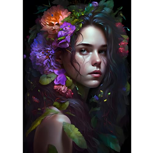 Woman And Flower | Diamond Painting