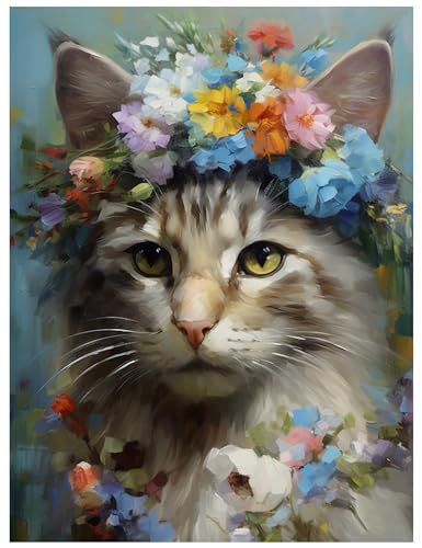 Cat Flower | Diamond Painting