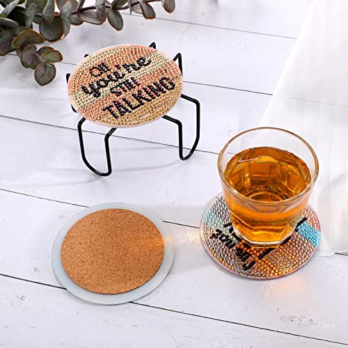 Diy 8pcs/set  Diamond Painting Coasters with Holder