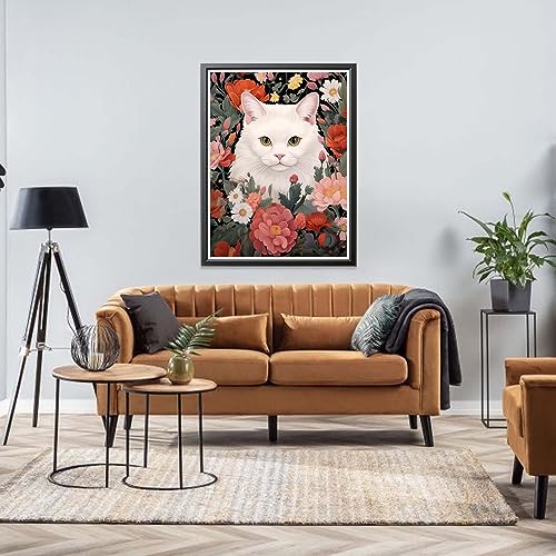 Cat And Flower | Diamond Painting