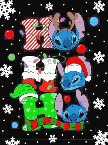 Stitch Wearing A Santa Hat | Diamond Painting