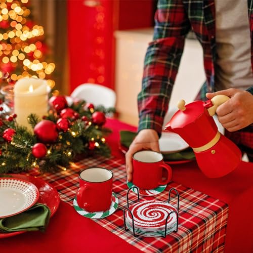 Diy 8pcs/set Christmas  Diamond Painting Coasters with Holder