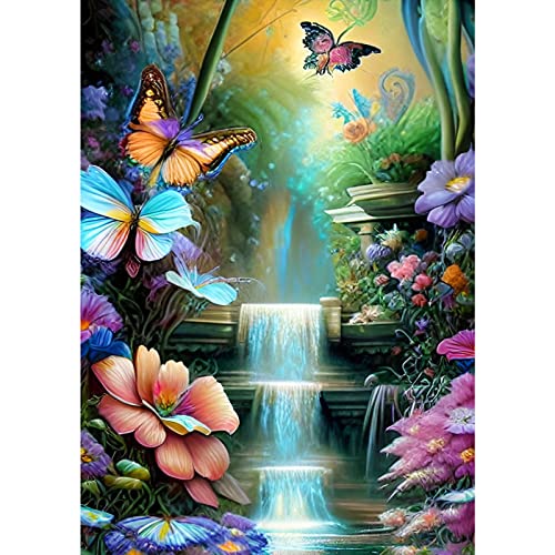 Waterfall Butterfly Flower | Diamond Painting