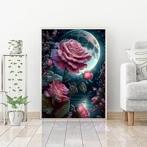 Flower In The Moonlight | Diamond Painting