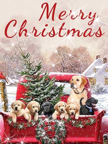 Black Yellow Labrador Dogs Car Christmas | Diamond Painting