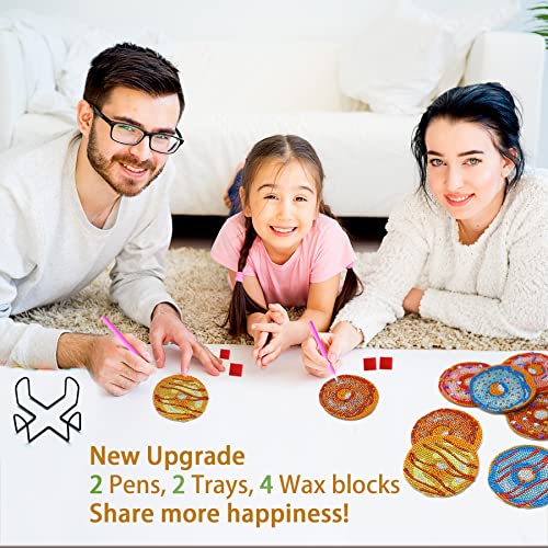 Diy 8pcs/set Mandala  Diamond Painting Coasters with Holder