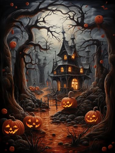 Pumpkin House Halloween | Diamond Painting