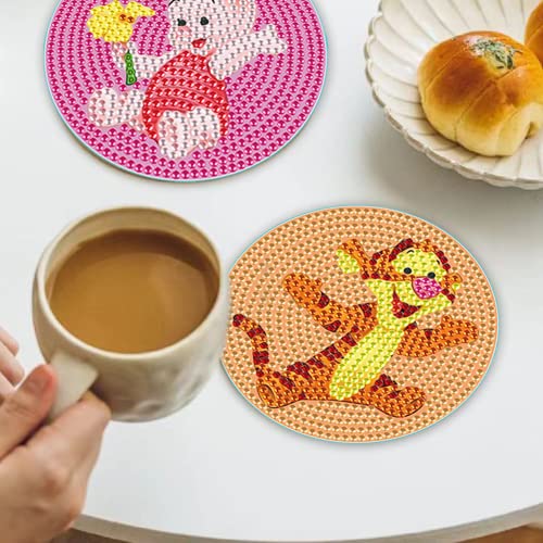 Diy 5pcs/set Bear  Diamond Painting Coasters with Holder