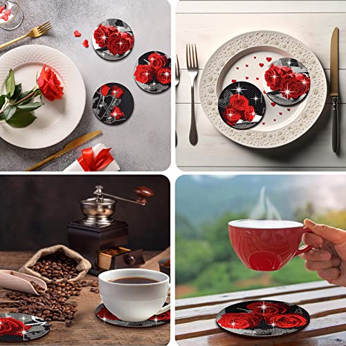 Diy 8pcs/set  Diamond Painting Coasters with Holder