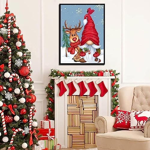 Gnome Elk Christmas | Diamond Painting