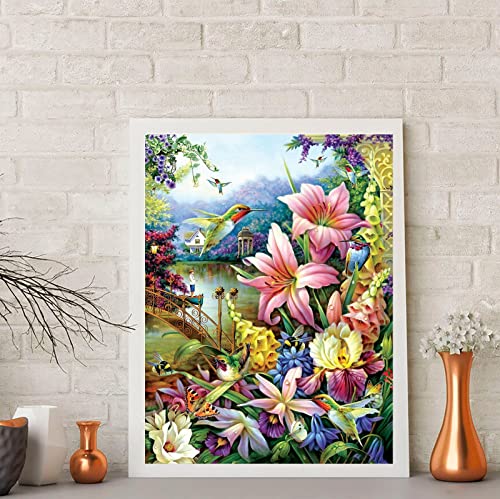 Flower And Hummingbird | Diamond Painting