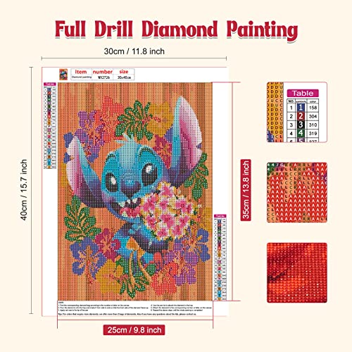 Stitch Is Holding Flowers | Diamond Painting