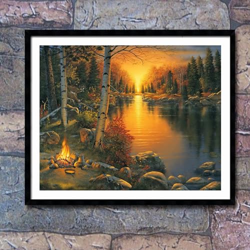 Bonfire By The River | Diamond Painting