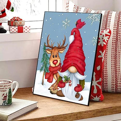 Gnome Deer Christmas | Diamond Painting