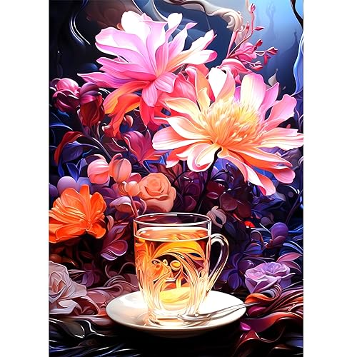 Flower And A Cup Of Tea | Diamond Painting