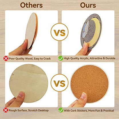 Diy 6pcs/set Butterfly  Diamond Painting Coasters with Holder