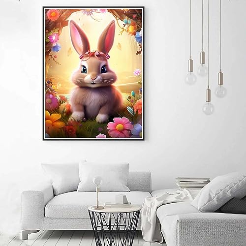 Rabbit With Flower | Diamond Painting