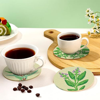 Diy 8pcs/set  Diamond Painting Coasters with Holder