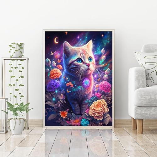 Colorful Midnight Cat | Diamond Painting