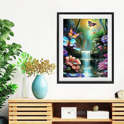 Waterfall Butterfly Flower | Diamond Painting
