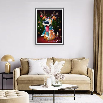 Cartoon Christmas Dog | Diamond Painting
