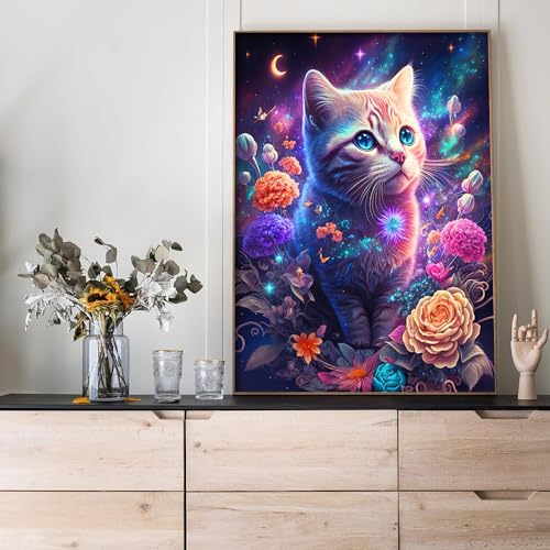 Colorful Midnight Cat | Diamond Painting