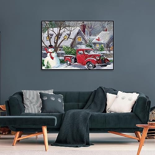 Snowman Car Christmas | Diamond Painting