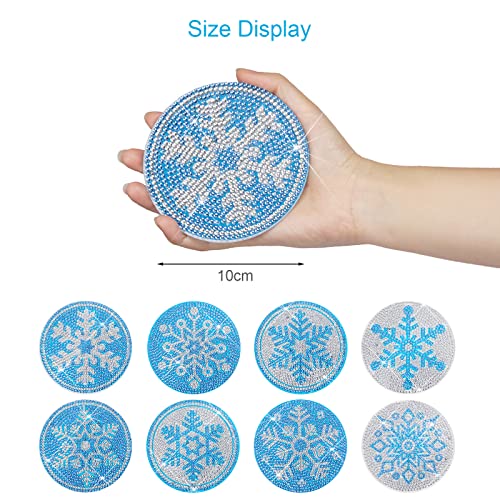 Diy 8pcs/set  Diamond Painting Coasters with Holder