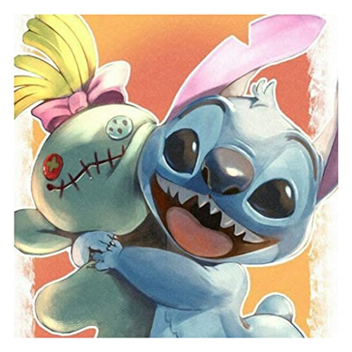 Stitch Is Holding A Doll | Diamond Painting