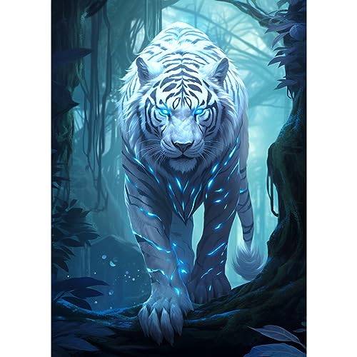 White Tiger Blue Eyes | Diamond Painting