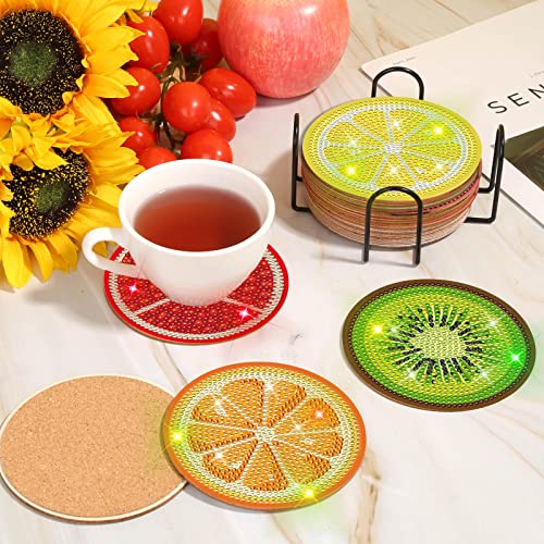 Diy 12pcs/set  Diamond Painting Coasters with Holder