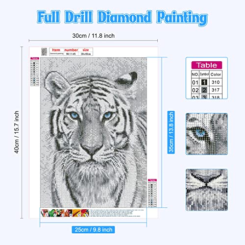 White Tiger Blue Eyes | Diamond Painting