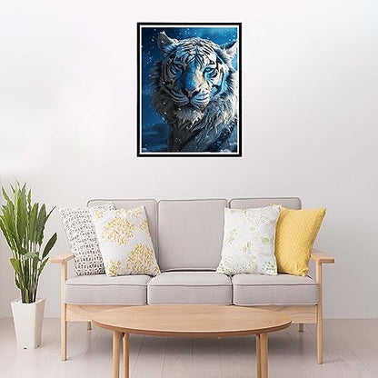 White Tiger Blue Eyes | Diamond Painting