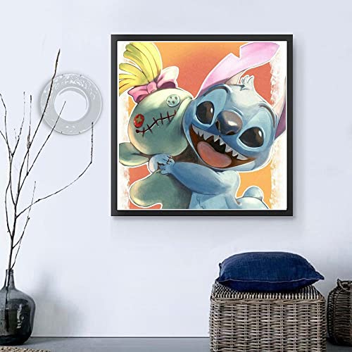 Stitch Is Holding A Doll | Diamond Painting